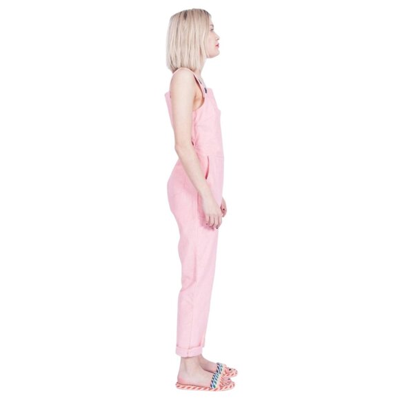 NOOWORKS Pink Corduroy Overalls Jumpsuit - Women's M - Barbiecore Retro Vibe - Picture 3 of 9